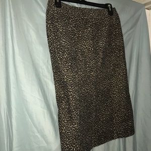 Knee Length Leopard Print Skirt, Talbots, 4